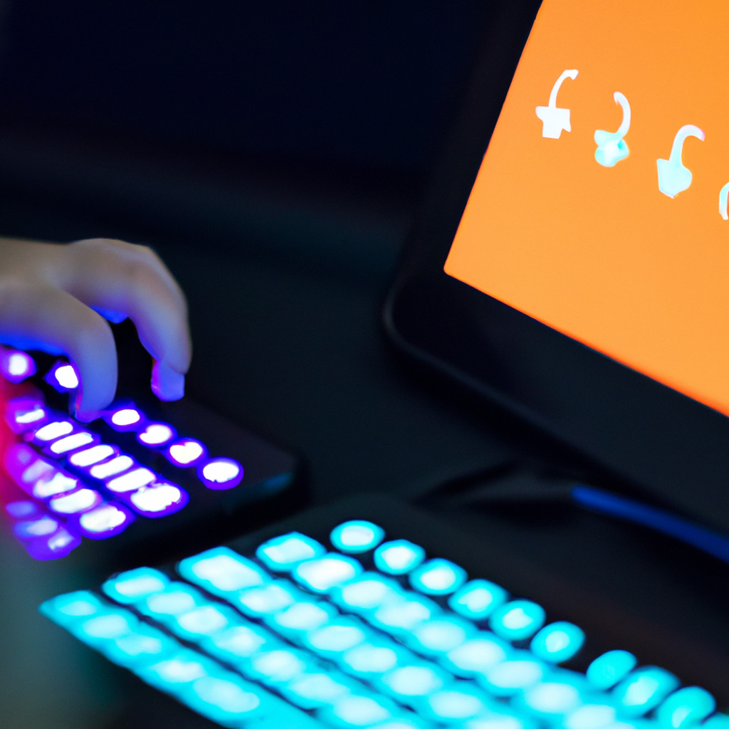 Close-up of kids learning to code with colorful icons on a laptop screen